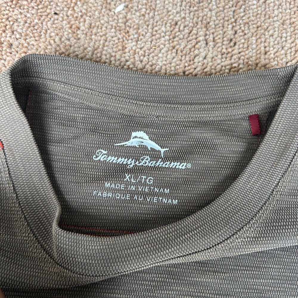 Tommy Bahama Mens XL Gray Textured Long Sleeve Crewneck Contrast Stitch Shirt - Picture 4 of 10